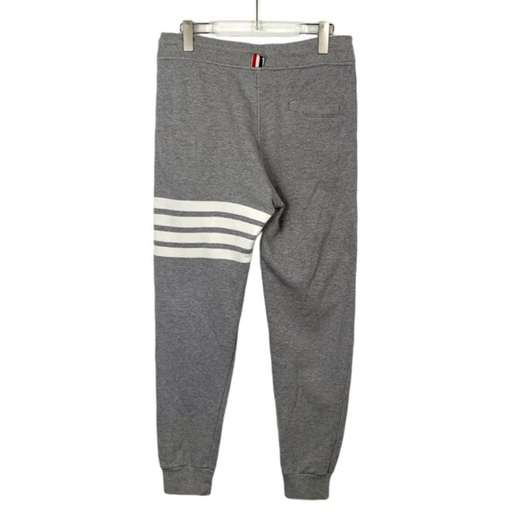 THOM BROWNE New York Gray Cotton Jogger Sweatpants With Four Bar Stripe Detail M - Picture 7 of 7